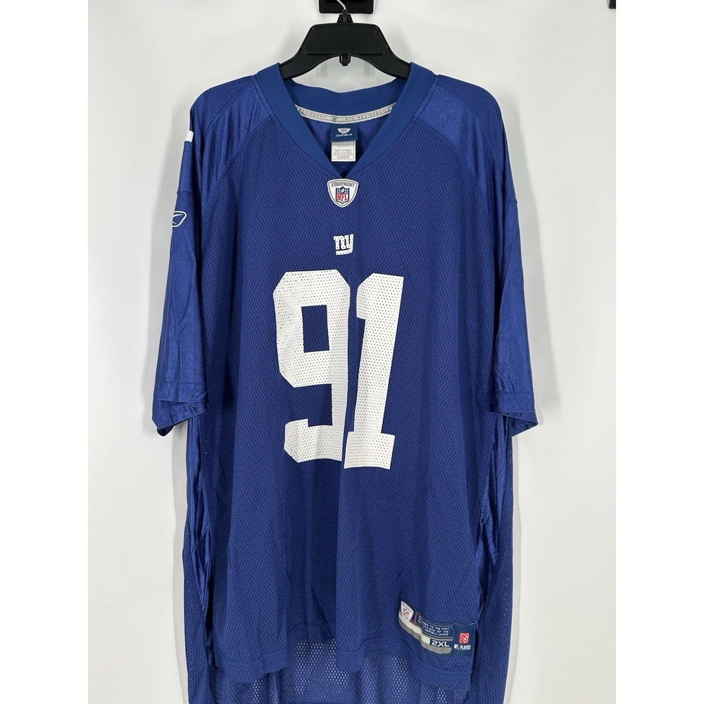 Justin Tuck New York Giants Reebok On Field Jersey Blue #91 Football Mens 2XL - Picture 1 of 10